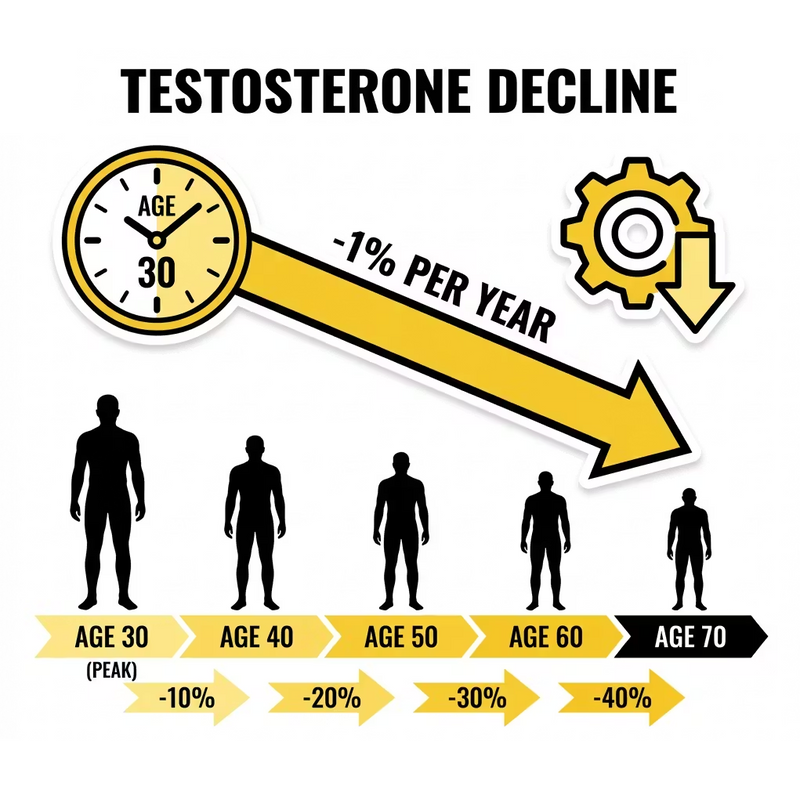 Your Testosterone Has Been Dropping 1% Per Year Since Age 30